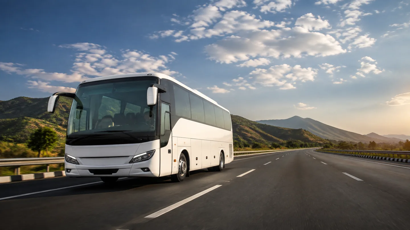 Representative intercity coach travelling on an expressway